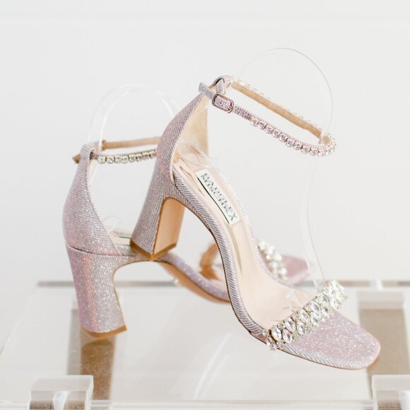 Badgley Mischka Shoes - Badgley Mischka Harriet Rose Gold Block Heel Sandals 5.5 New in Box